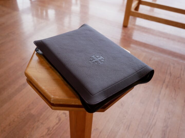 Schuyler Quentel ESV, Full Yapp Dark Purple Goatskin Bible - Image 2