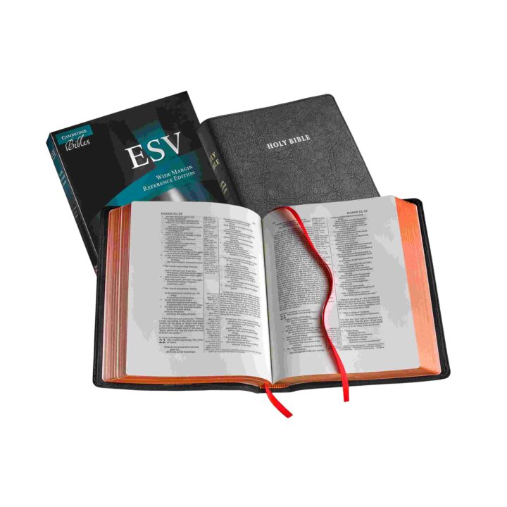 SPECIAL Y25: Cambridge ESV Aquila Wide Margin Reference Bible, Black Goatskin, Red Letter