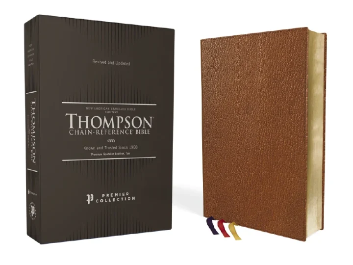 Zondervan NASB 1995 Thompson Chain-Reference Bible, Premium Goatskin Leather, Tan, Premier Collection