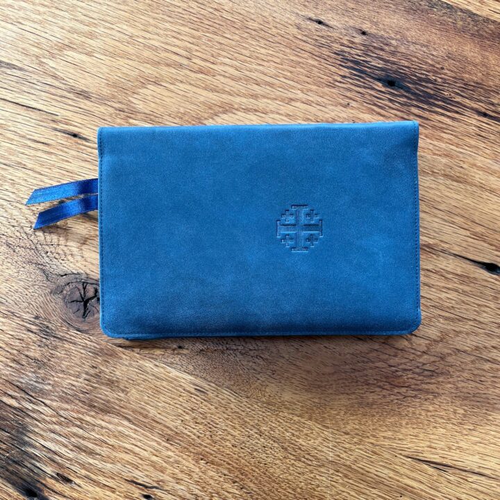 Schuyler Personal Size Quentel NIV, Prussian Blue Calfskin Bible