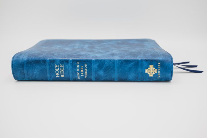 Schuyler Stridon NKJV, Marbled Sapphire Calfskin Bible